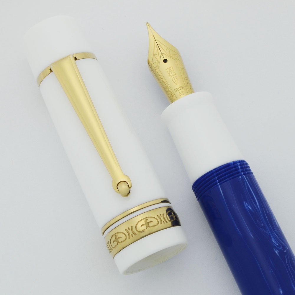 Delta Dolcevita Federico Fountain Pen - Media (Blue & White), GP
